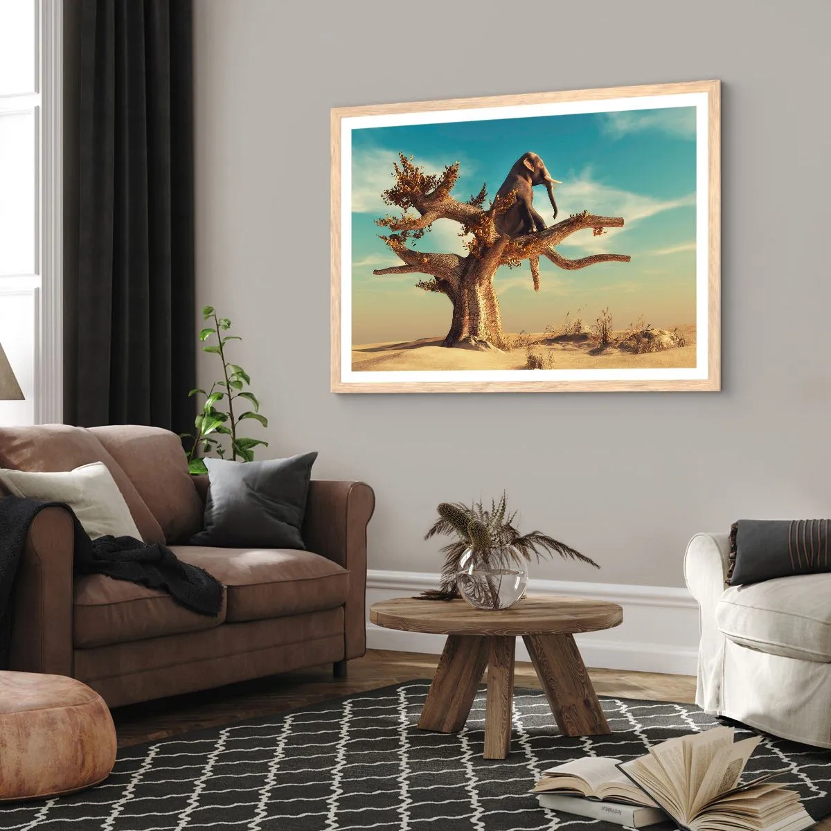 Poster in einem Rahmen aus heller Eiche - Ein neuer Standpunkt - 70x50 cm