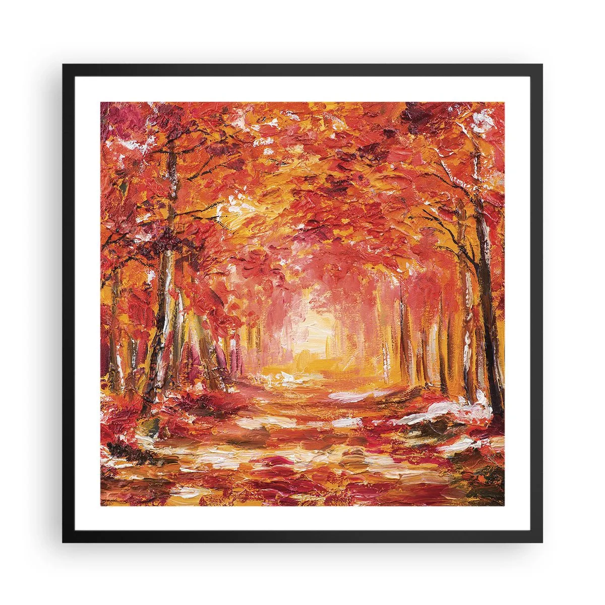 Poster in einem schwarzem Rahmen - Kupferwald - 60x60 cm