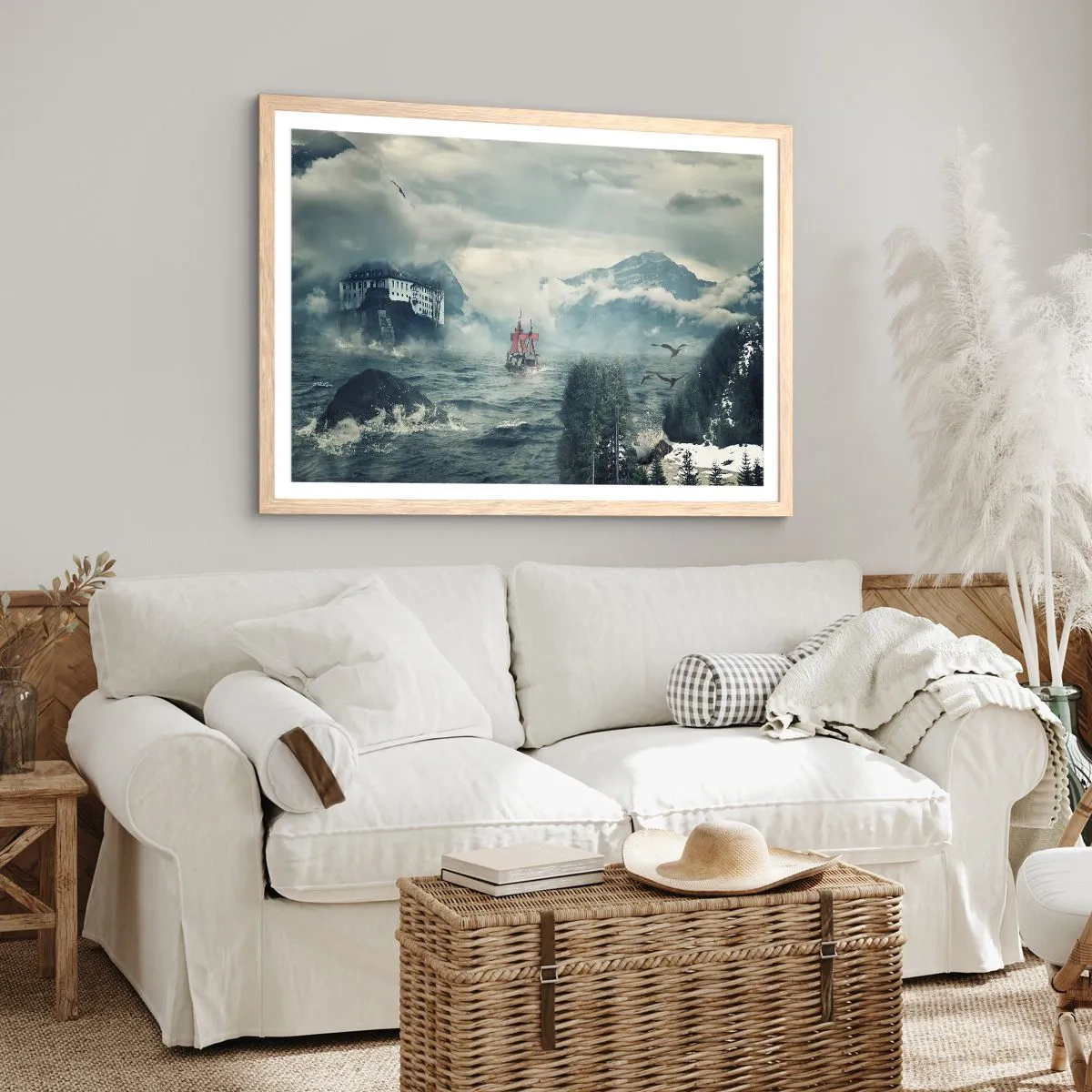 Poster in einem Rahmen aus heller Eiche - In magischen Gewässern - 40x30 cm