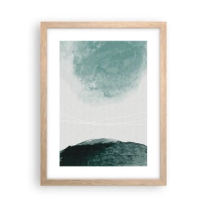 Poster in einem Rahmen aus heller Eiche - Begegnung mit Nebel - 30x40 cm