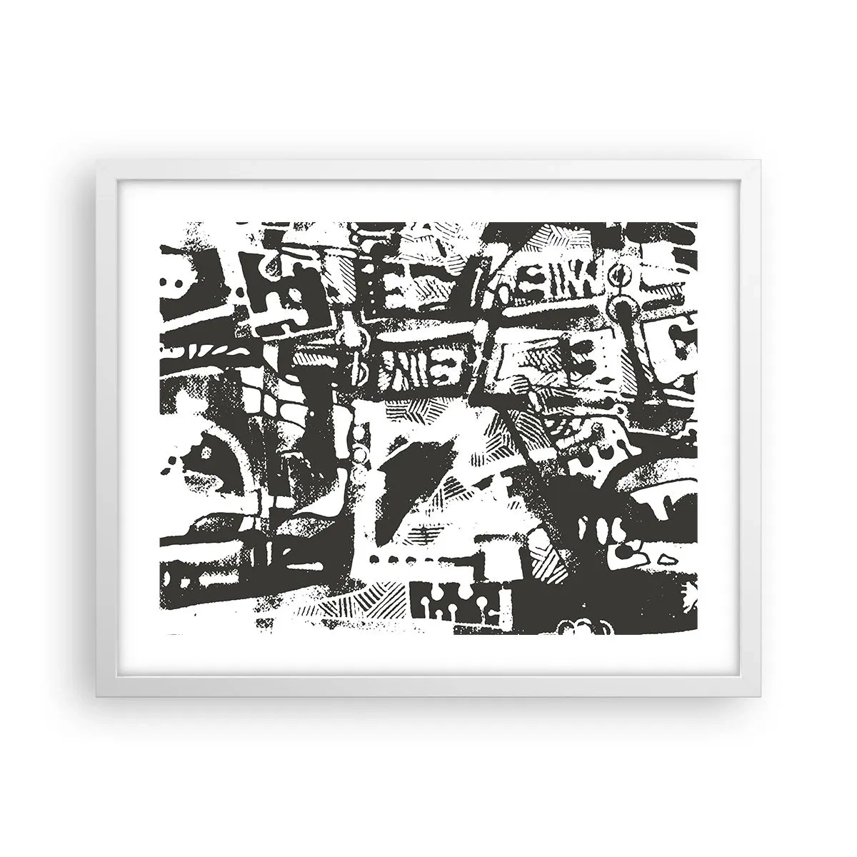 Poster in einem weißen Rahmen - Ordnung oder Chaos? - 50x40 cm