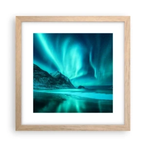 Poster in einem Rahmen aus heller Eiche - Wunder des Nordens - 30x30 cm