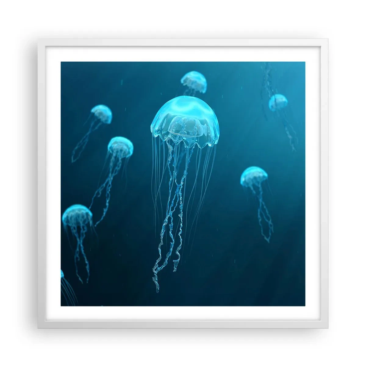 Poster in einem weißen Rahmen - Ozeantanz - 60x60 cm