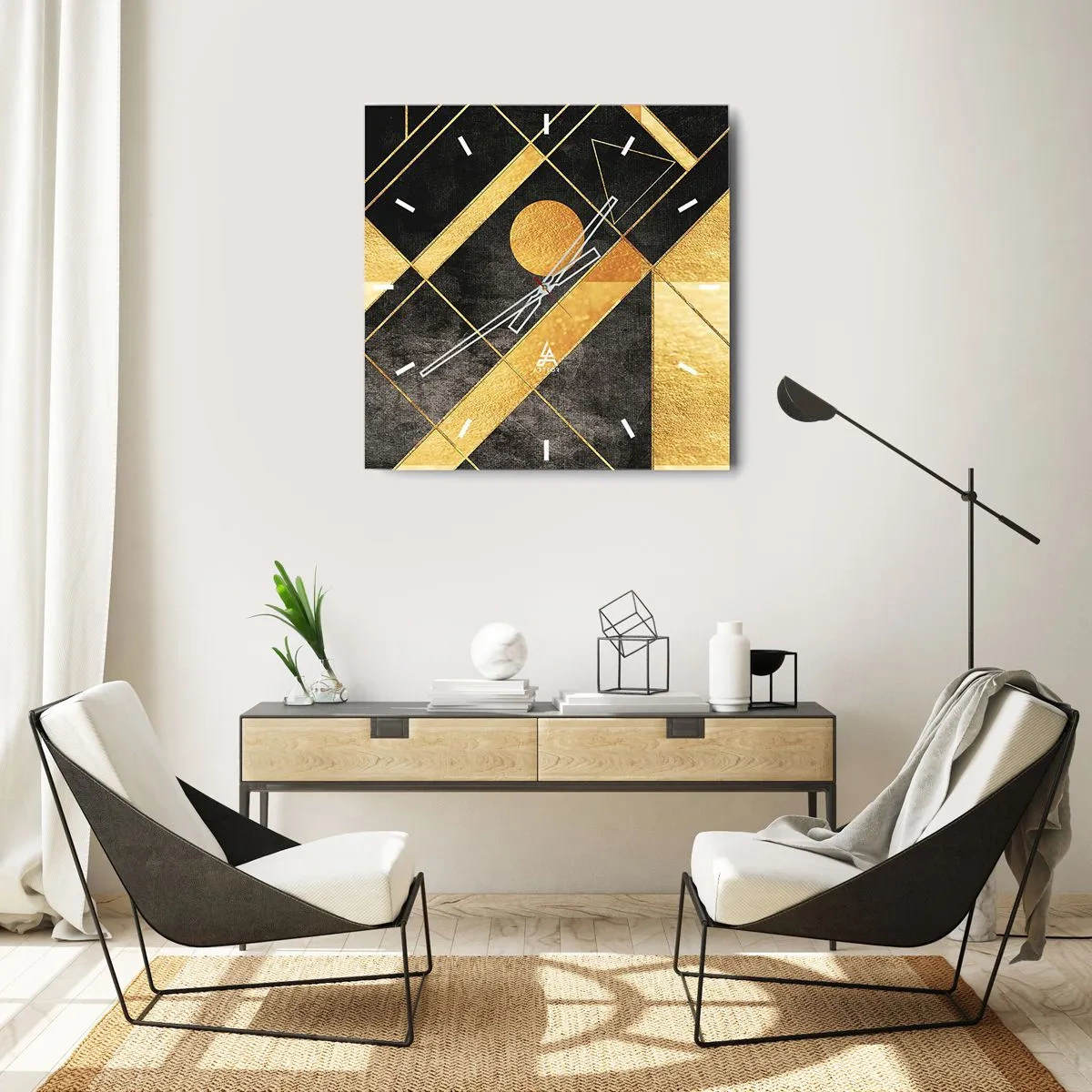 Wanduhr - Glasuhr - Die Sonne der Wüste - 40x40 cm