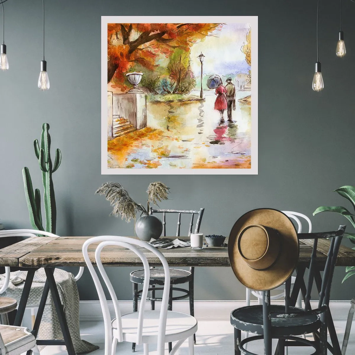 Poster - Romantischer Herbst im Park - 50x50 cm