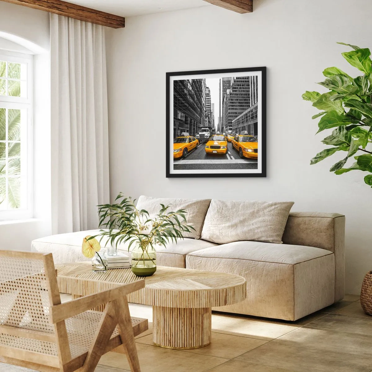 Poster in einem schwarzem Rahmen - Wir färben die Stadt - 30x30 cm