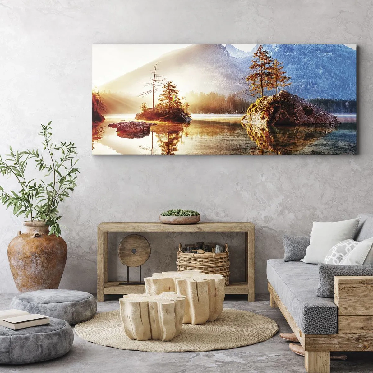 Bild auf Leinwand - Leinwandbild - Natur in neuem Licht - 90x30 cm