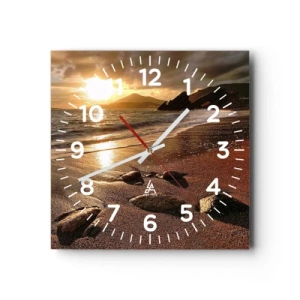Wanduhr - Glasuhr - Folge der Sonne zu den Hügeln - 40x40 cm