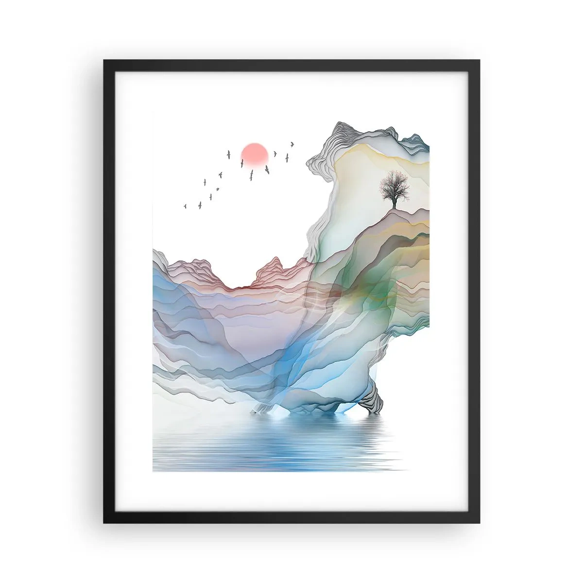 Poster in einem schwarzem Rahmen - Zu den Kristallbergen - 40x50 cm