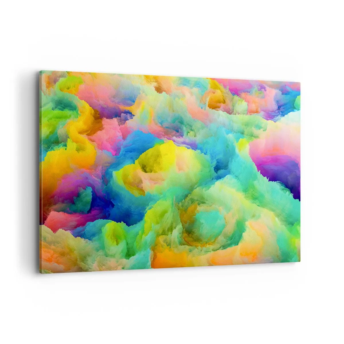 Bild auf Leinwand - Leinwandbild - Abstrakte Komposition in Regenbogenfarben - 120x80cm - Regenbogen unten - Moderne Wanddekoration für Wohnzimmer und Schlafzimmer ARTTOR