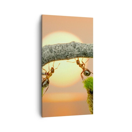 Bild auf Leinwand - Leinwandbild - Glücklich, zusammen arbeiten - 45x80 cm