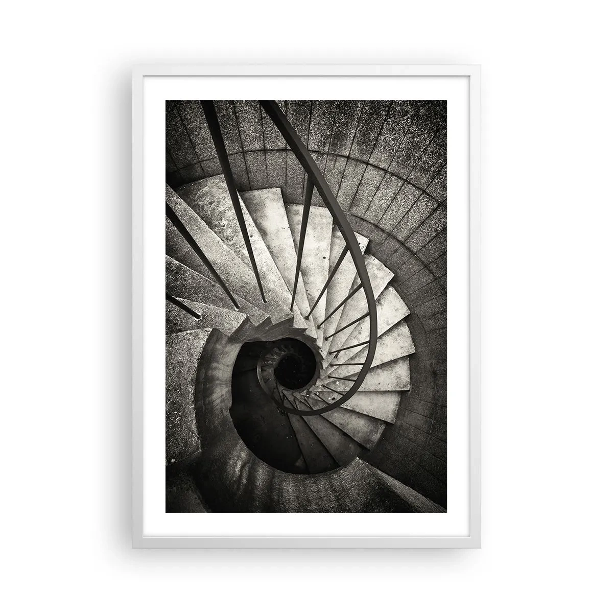Poster in einem weißen Rahmen - Treppe hoch, Treppe runter - 50x70 cm