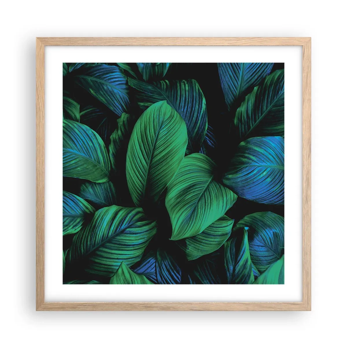 Poster in einem Rahmen aus heller Eiche - In der grünen Menge - 50x50 cm
