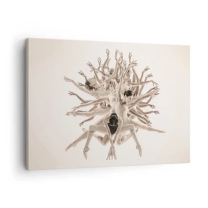 Bild auf Leinwand - Leinwandbild - Abstrakte Komposition von Tänzern in Bewegung - 70x50cm - Aufblühen im Tanz - Moderne Wanddekoration für Wohnzimmer und Schlafzimmer ARTTOR