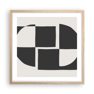 Poster in einem Rahmen aus heller Eiche - Antithese - Synthese - 50x50 cm