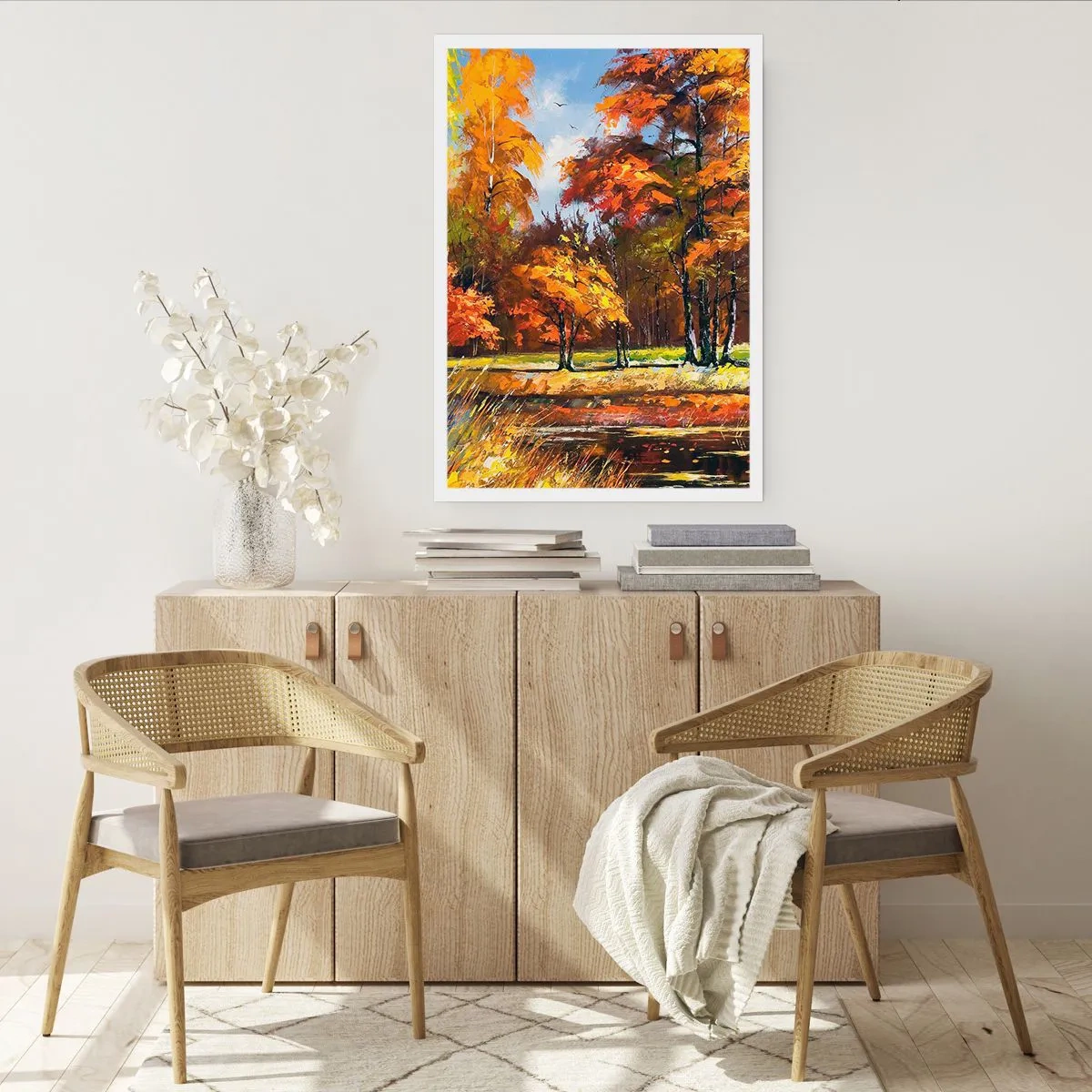 Poster - Landschaft in Gold und Bronze - 40x50 cm