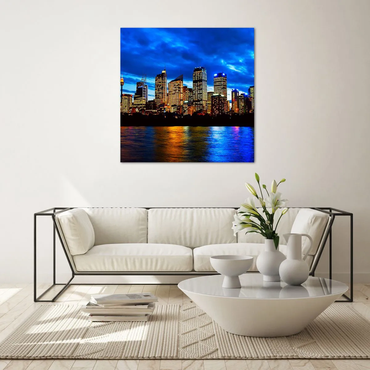 Glasbild - Bild auf glas - Eine Nacht der Lichter und Farben - 40x40 cm