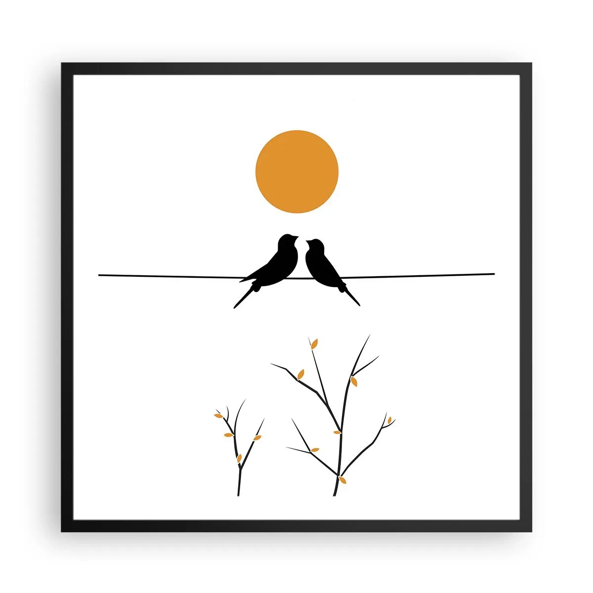 Poster in einem schwarzem Rahmen - Abend der Nachtigallen - 60x60 cm