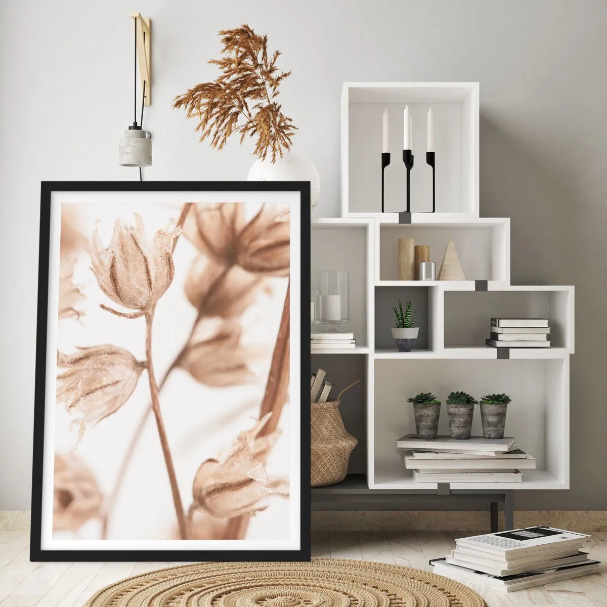 Poster in einem schwarzem Rahmen - Sie rufen am Ende des Sommers an - 61x91 cm