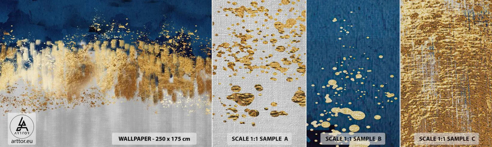 Fototapeten Muster Premium Canvas - Moderne Komposition mit Glanz - Stück, Art Deco, Glanz - 100x30 cm