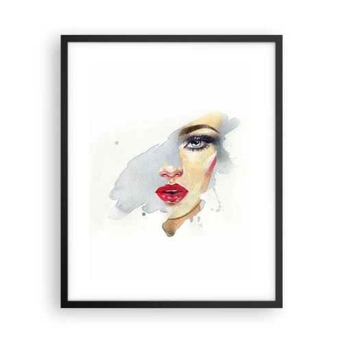 Poster in einem schwarzem Rahmen - Abspiegeln in einem Wassertropfen - 40x50 cm