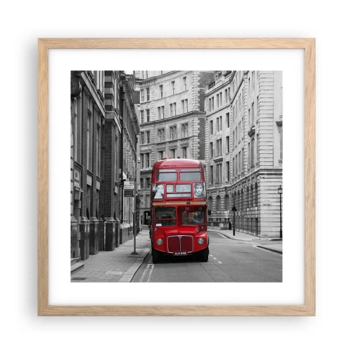 Poster in einem Rahmen aus heller Eiche - Der Alltag muss nicht grau sein - 40x40 cm