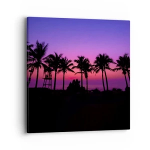 Bild auf Leinwand - Leinwandbild - Abend unter Palmen - 40x40 cm