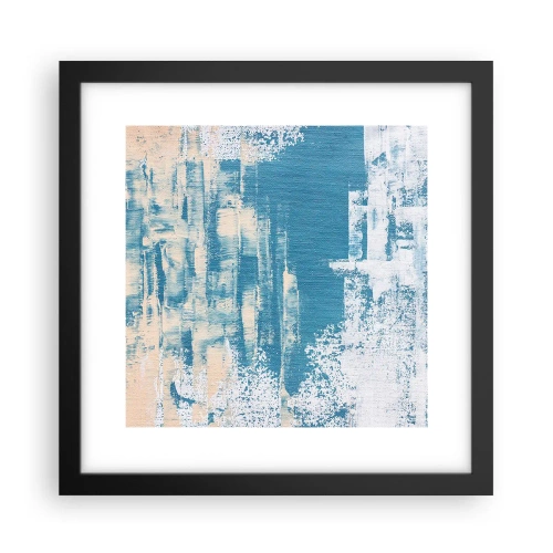 Poster in einem schwarzem Rahmen - Durch einen Eiszapfen - 30x30 cm