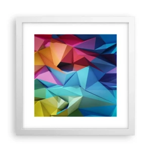 Poster in einem weißen Rahmen - Regenbogen-Origami - 30x30 cm