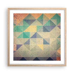 Poster in einem Rahmen aus heller Eiche - Republik der Dreiecke - 50x50 cm