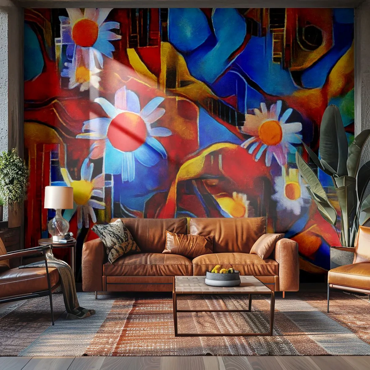 Fototapete Premium Canvas - Die Farben des Lebens - Abstraktion, Kubismus, Stück - 450x315 cm