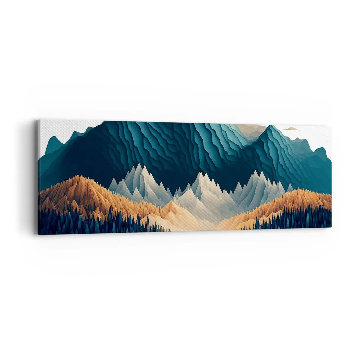 Bild auf Leinwand - Leinwandbild - Perfekte Berglandschaft - 90x30 cm