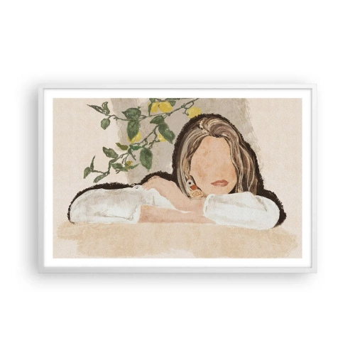 Poster in einem weißen Rahmen - Südländische Schönheit - 91x61 cm