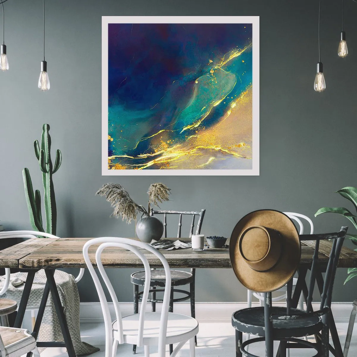 Poster - Der goldene Teich - 40x40 cm