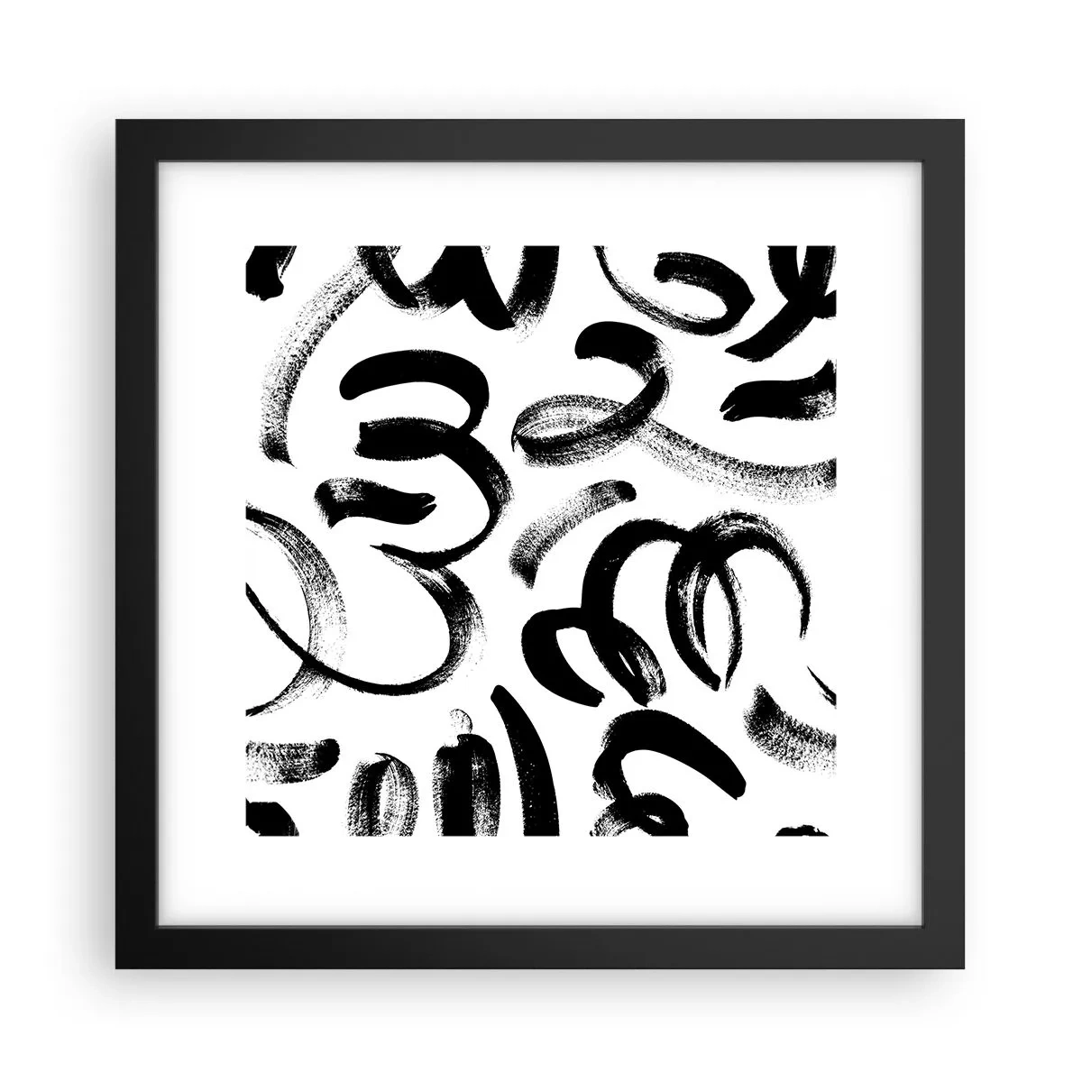 Poster in einem schwarzem Rahmen - Schwarz auf Weiß - 30x30 cm