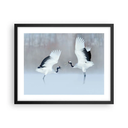 Poster in einem schwarzem Rahmen - Tanz im Nebel - 50x40 cm