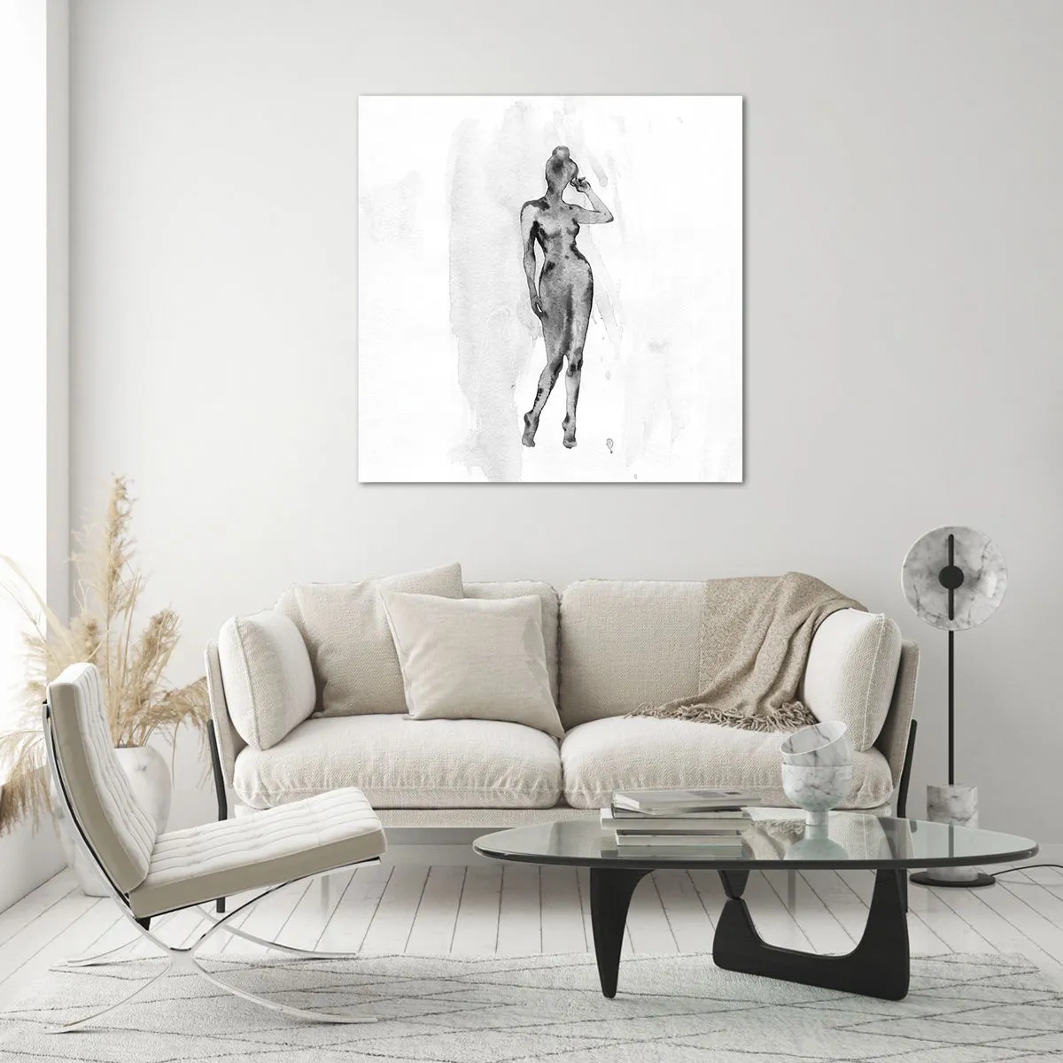 Glasbild - Bild auf glas - Eine Studie über das Ideal der Weiblichkeit - 30x30 cm