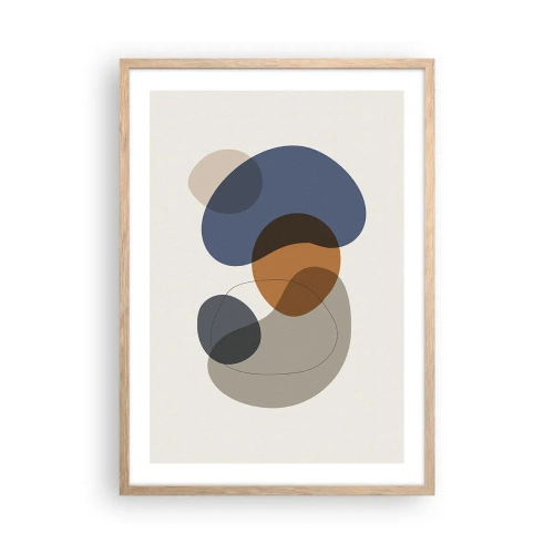 Poster in einem Rahmen aus heller Eiche - Farbtropfen - 50x70 cm