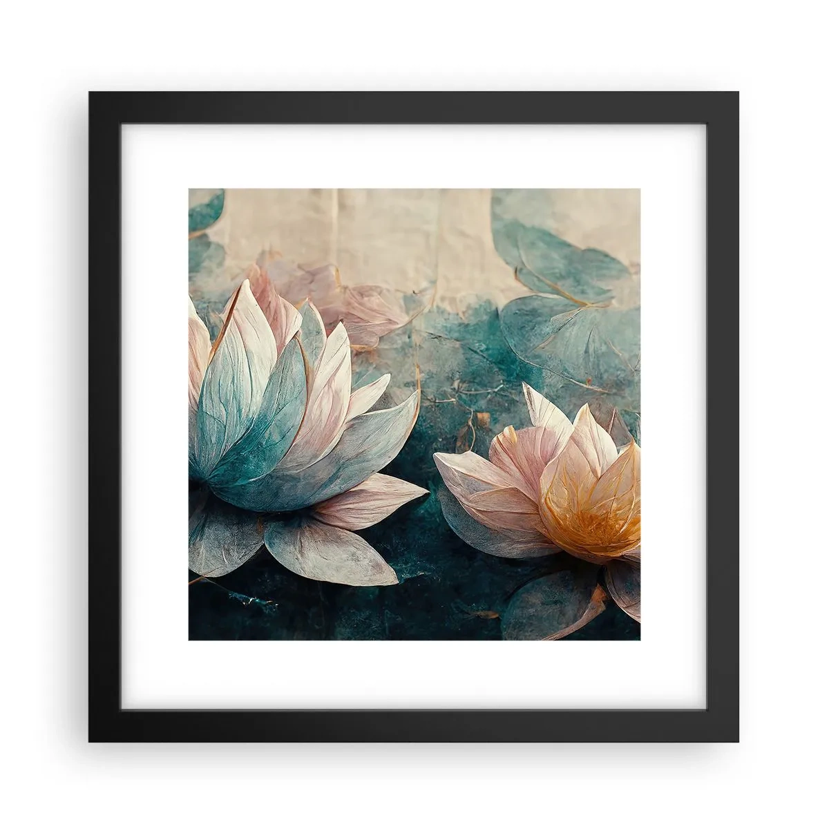 Poster in einem schwarzem Rahmen - Seesterne - 30x30 cm