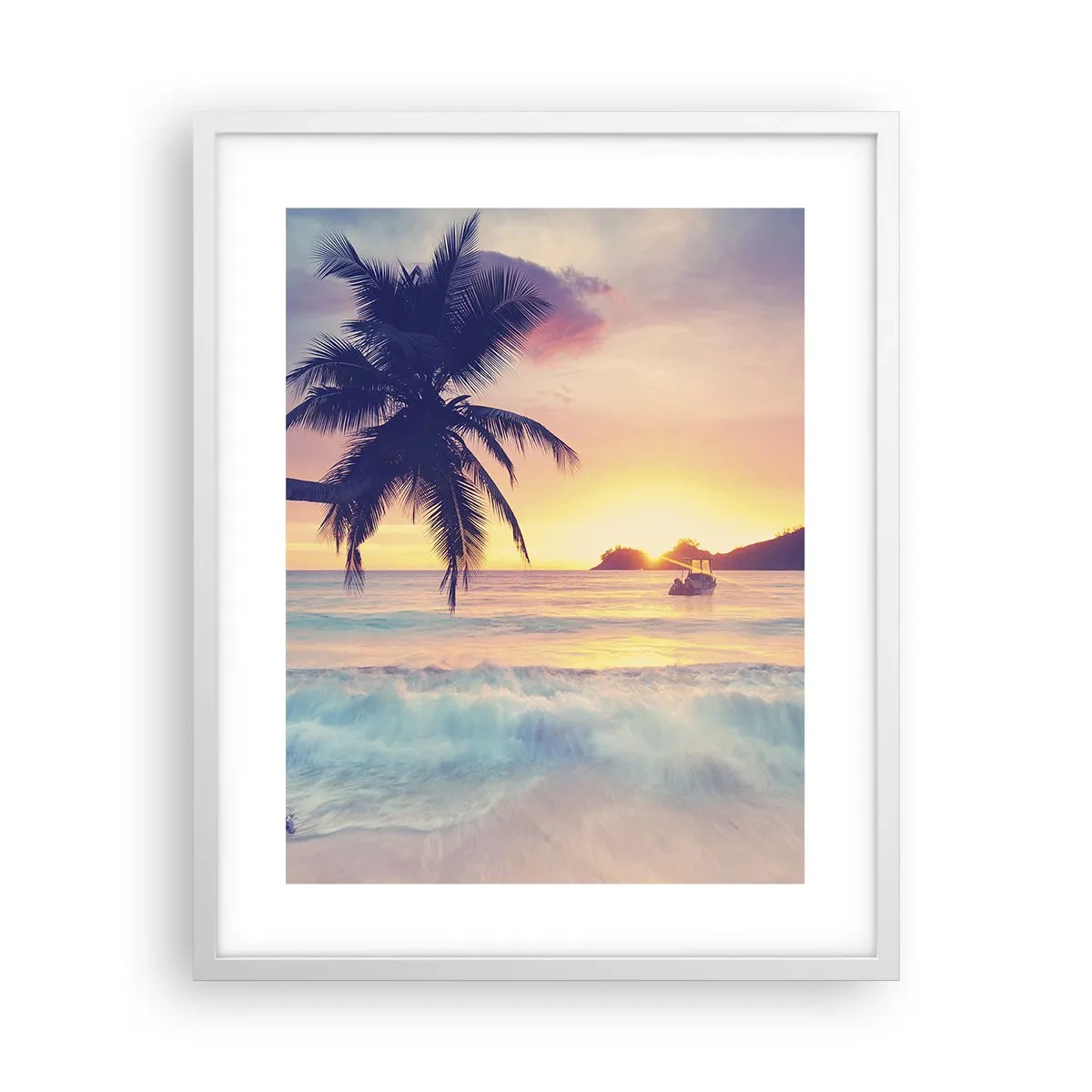 Poster in einem weißen Rahmen - Ein Abend in der Bucht - 40x50 cm