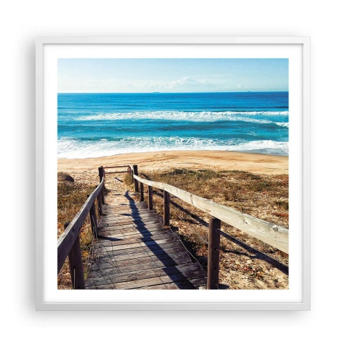 Poster in einem weißen Rahmen - Lauf! - 60x60 cm