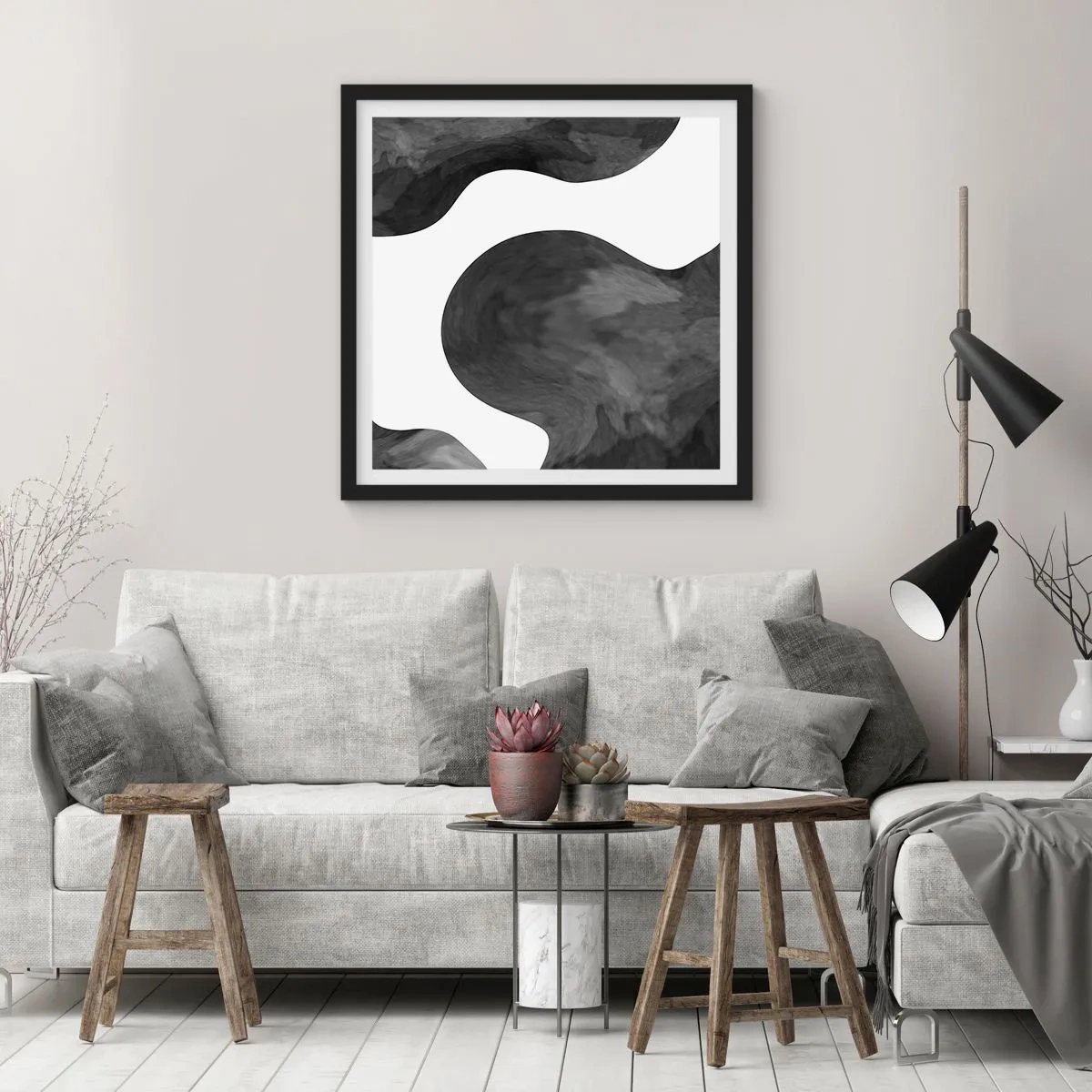 Poster in einem schwarzem Rahmen - Milchstraße - 40x40 cm