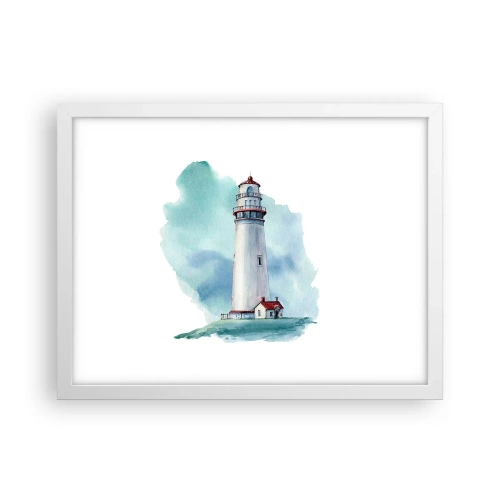 Poster in einem weißen Rahmen - Sanfte Schwester vom Blau - 40x30 cm