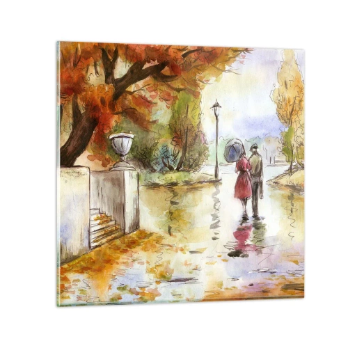 Glasbild - Bild auf glas - Romantischer Herbst im Park - 30x30 cm