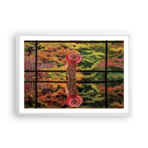 Poster in einem weißen Rahmen - Im Tempel der Natur - 70x50 cm