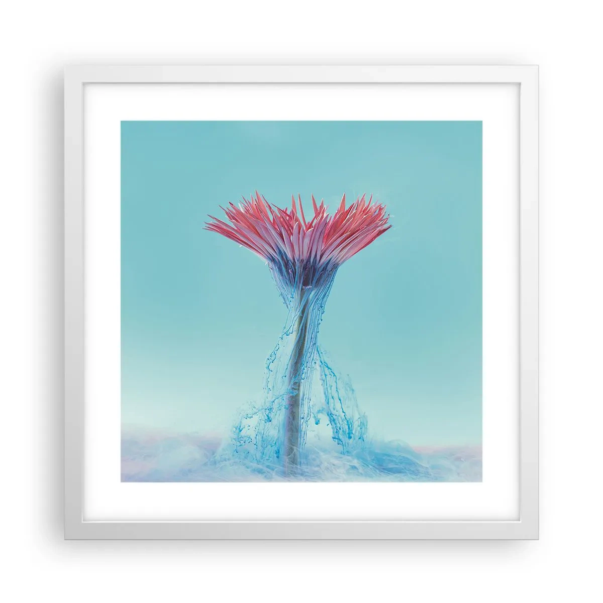 Poster in einem weißen Rahmen - In einer belebenden Umarmung - 40x40 cm