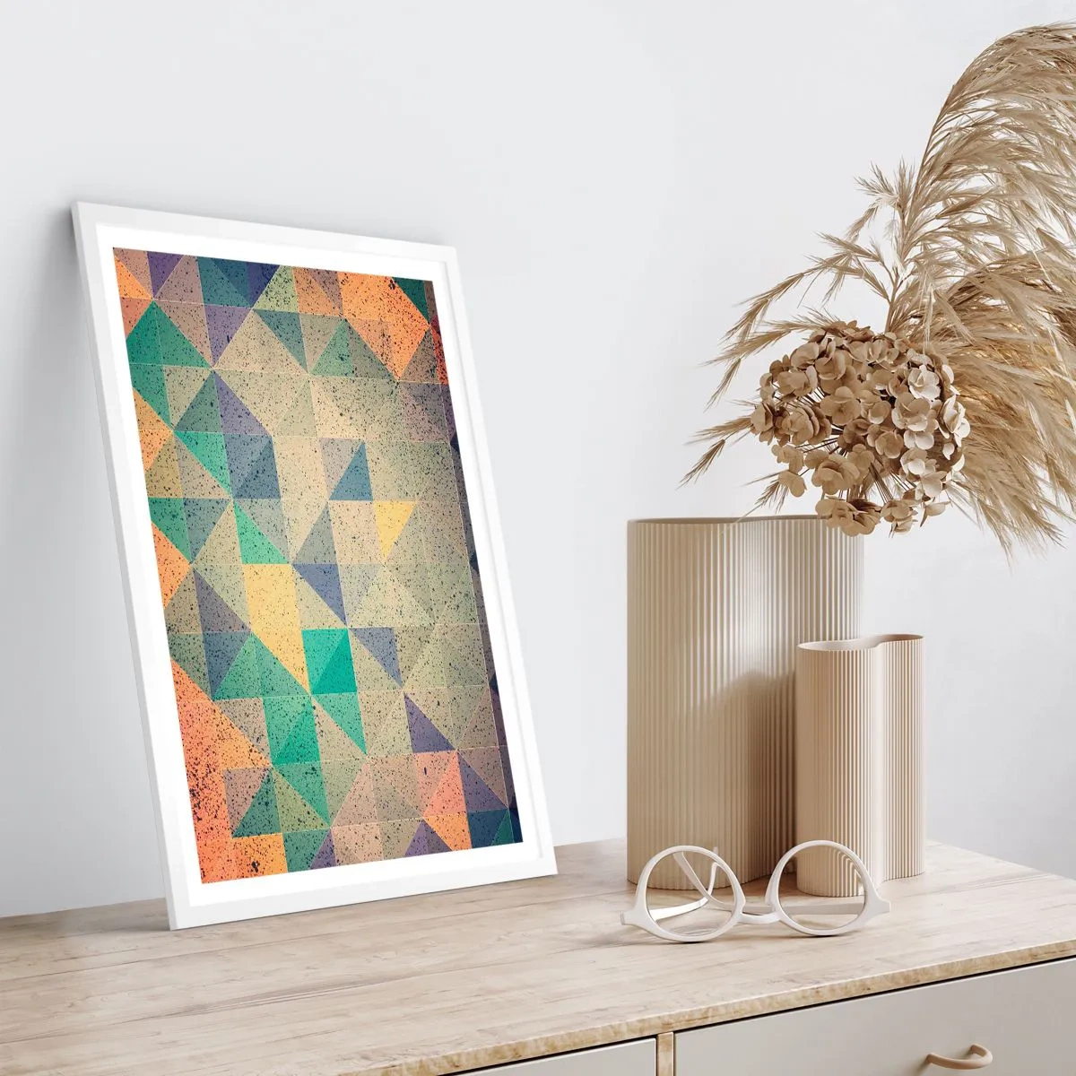 Poster in einem weißen Rahmen - Republik der Dreiecke - 40x50 cm