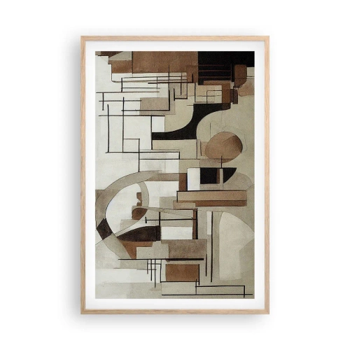 Poster in einem Rahmen aus heller Eiche - Stadtbild 2.0 - 61x91 cm