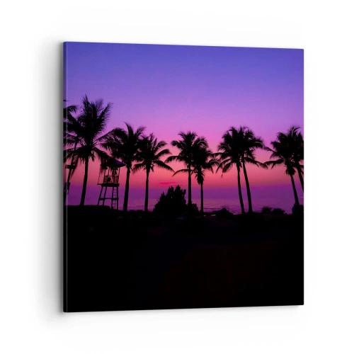 Bild auf Leinwand - Leinwandbild - Abend unter Palmen - 70x70 cm
