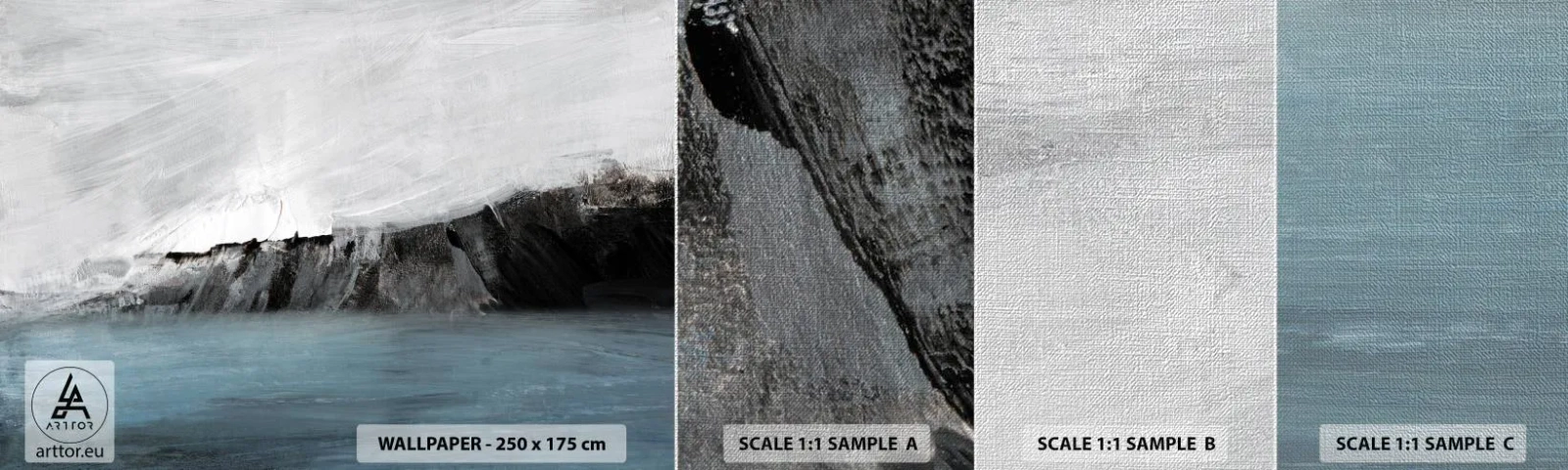 Fototapeten Muster Premium Canvas - Wasser – Erde: Kampf der Naturelemente - Küste, Landschaft, Meer - 100x30 cm